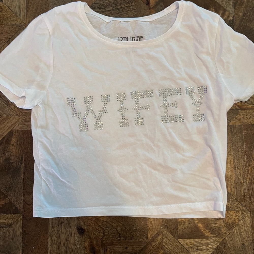12th Tribe WIFEY Rhinestone baby- t